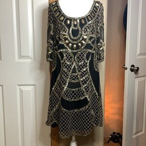 Temperley London Beaded Jeweled Gown Dress EUC